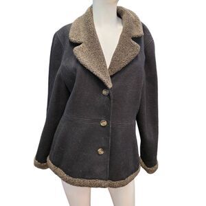 Braetan Black Wool Blend Winter Jacket Large